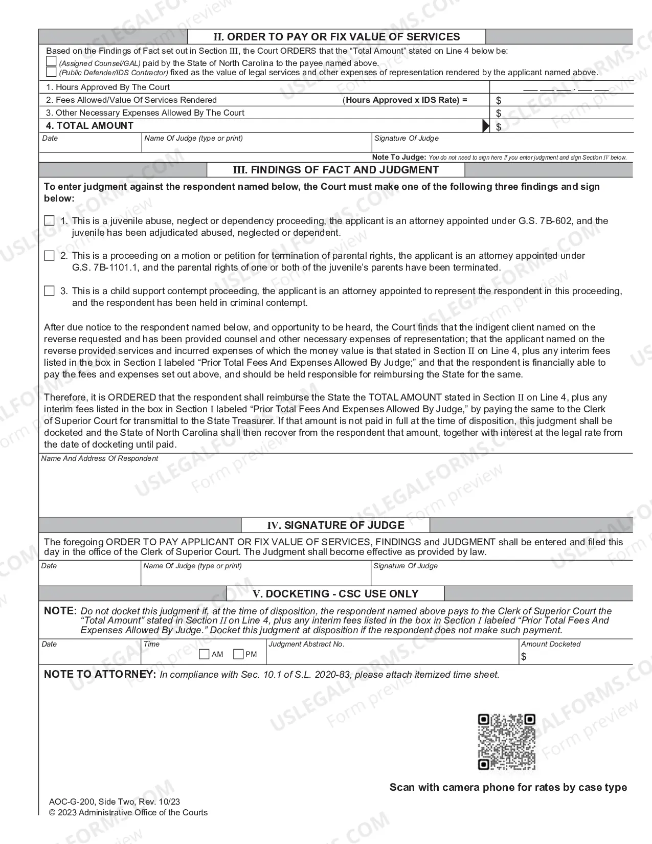 Preview Juvenile or Other Case Trial Level Fee Application Order for Payment Judgment Against Parent - Guardian