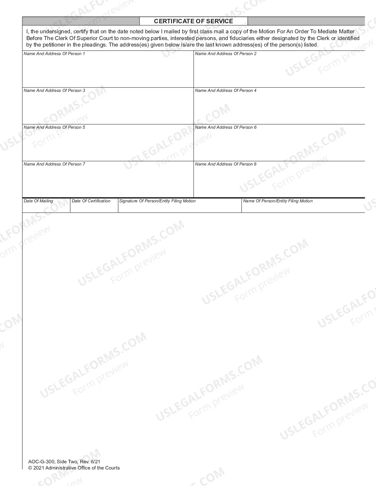Preview Motion for an Order to Mediate Matter Before the Clerk