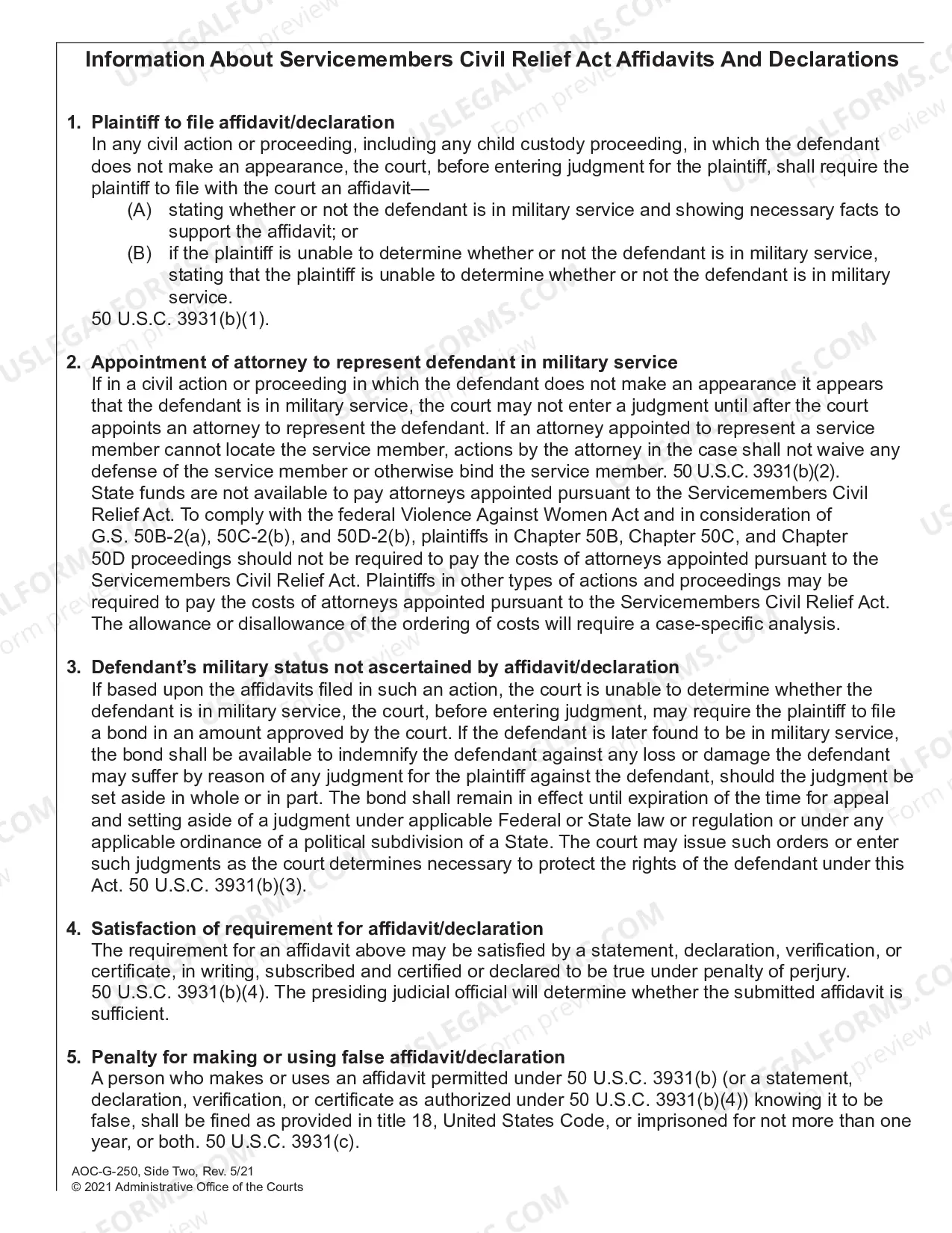Preview Servicemembers Civil Relief Act Affidavit