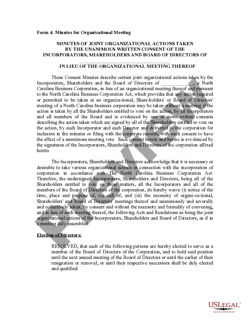 Preview Minutes for Organizational Meeting