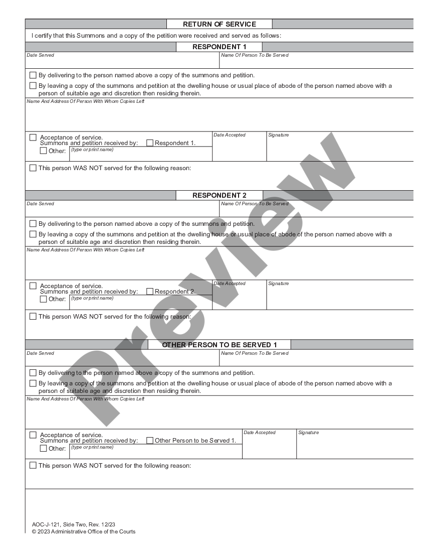 Charlotte North Carolina Juvenile Summons and Notice of Hearing ...