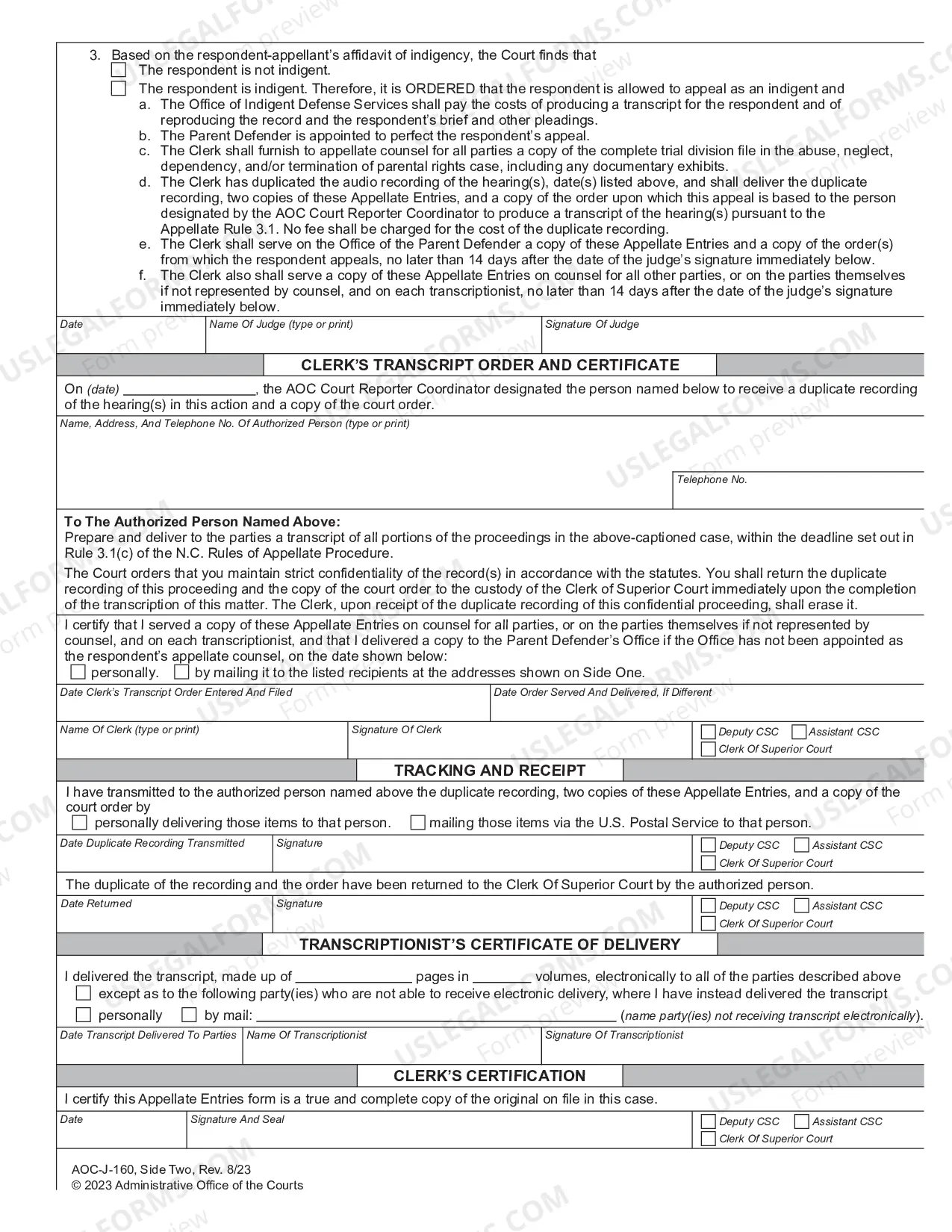 Preview Appellate Entries in Abuse, Neglect, Dependency or Termination of Parental Rights Proceeding