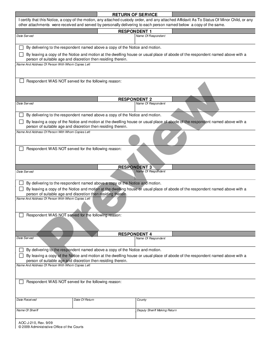 page 1 Notice of Motion Seeking Termination of Parental Rights preview