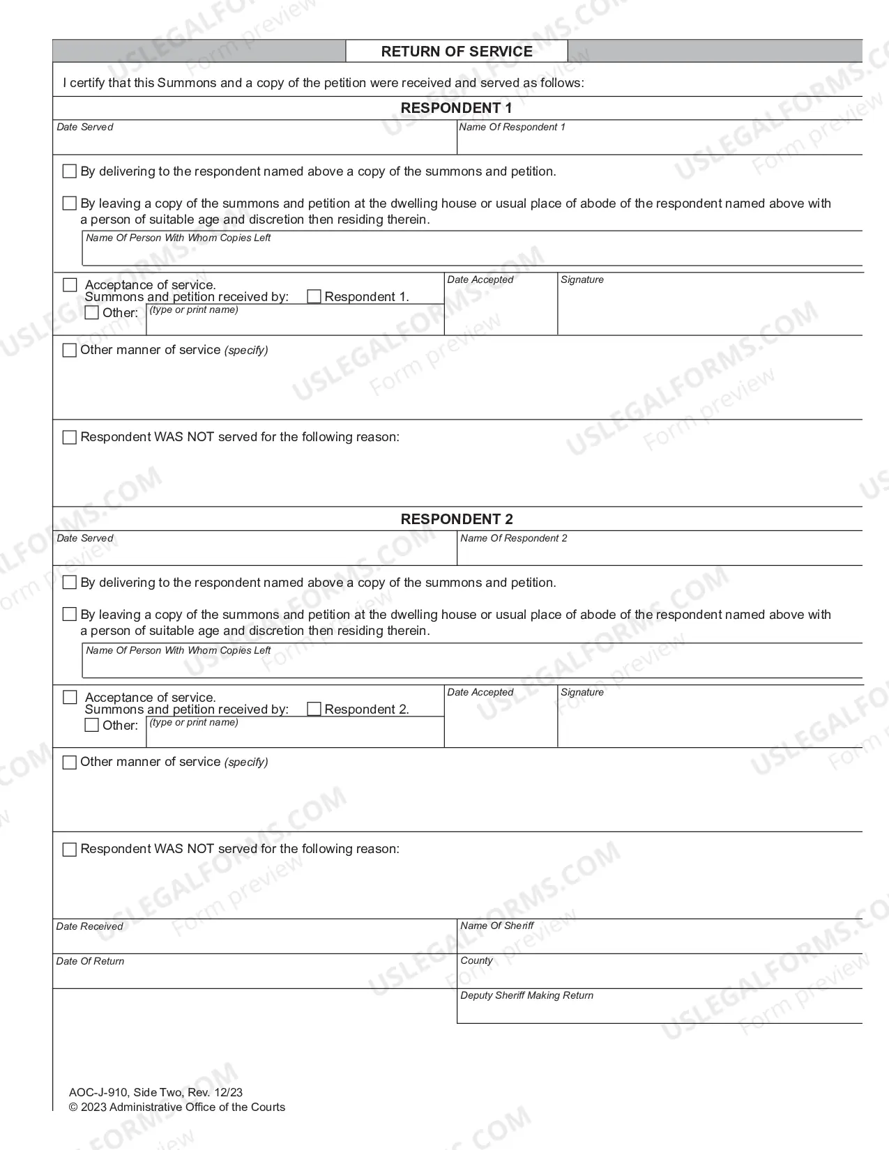 Preview Juvenile Summons Emancipation Proceeding