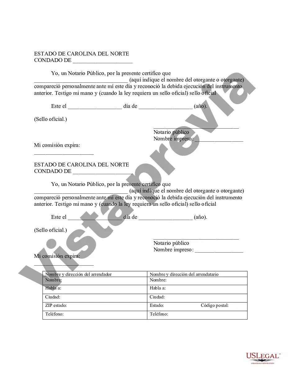 Preview Aviso de Arrendamiento para Grabación