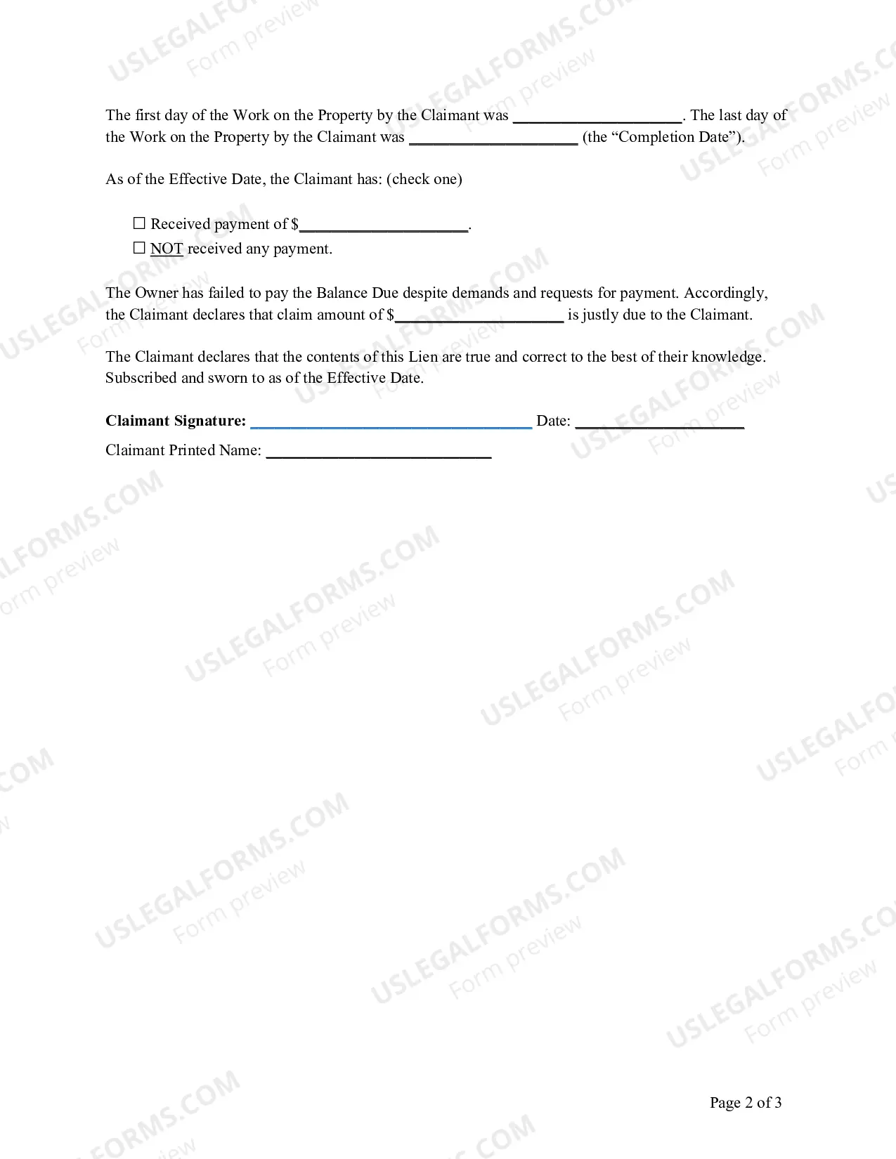 Preview North Carolina Mechanic's Lien