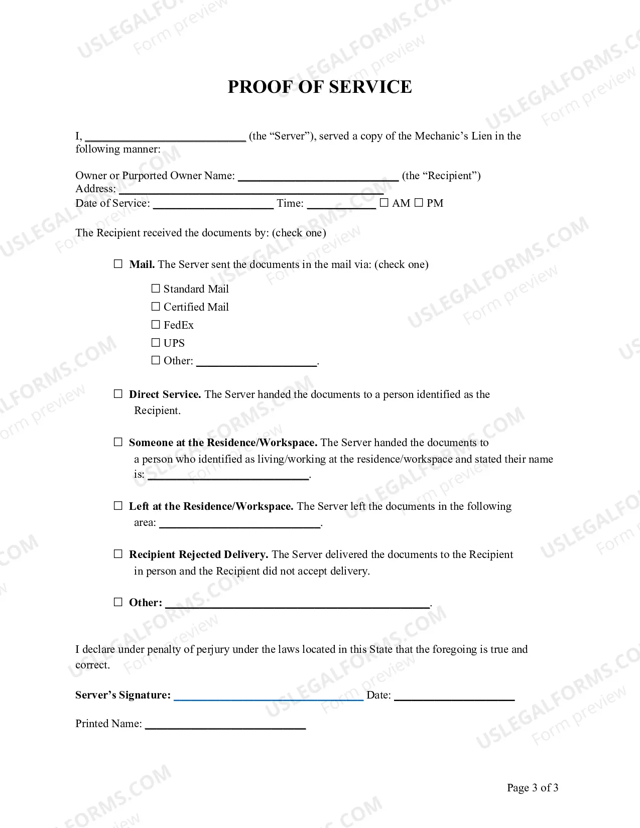 Preview North Carolina Mechanic's Lien