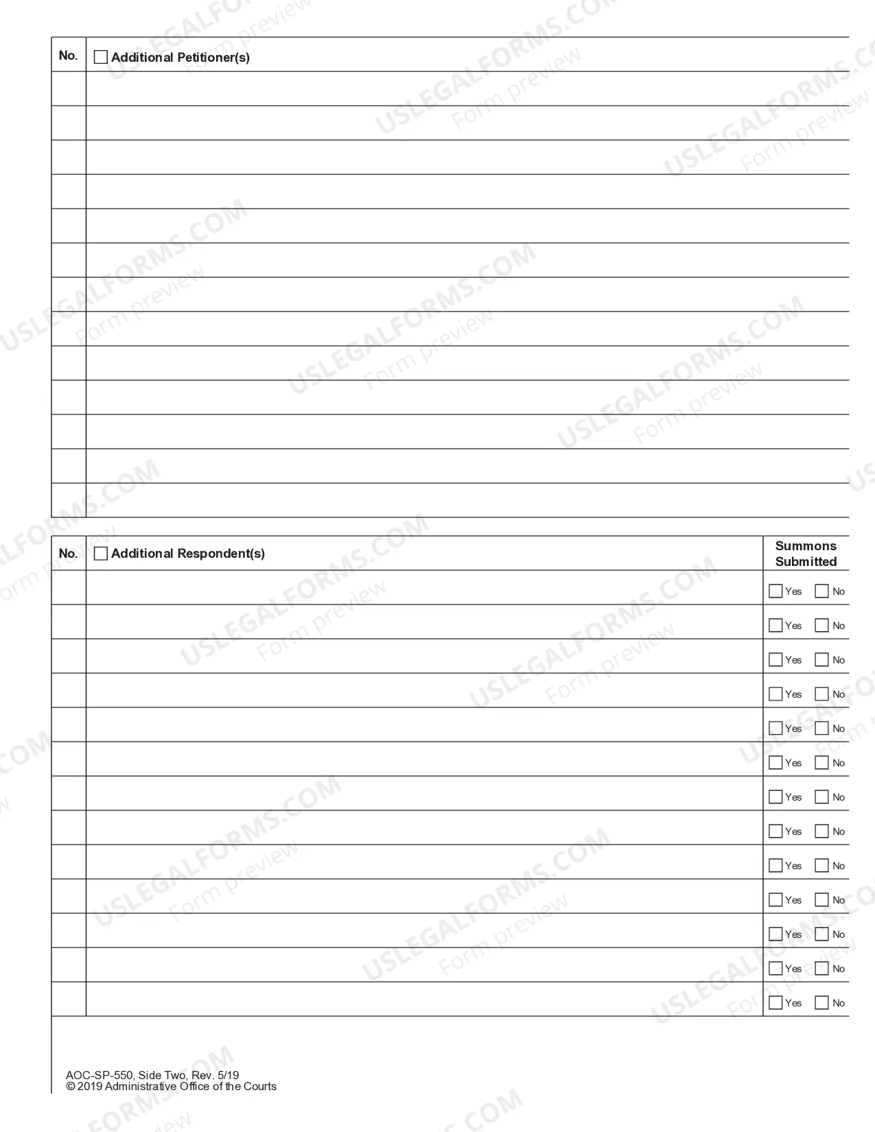 Preview Special Proceedings Civil Coversheet for Adult, Minor, Family Name Change