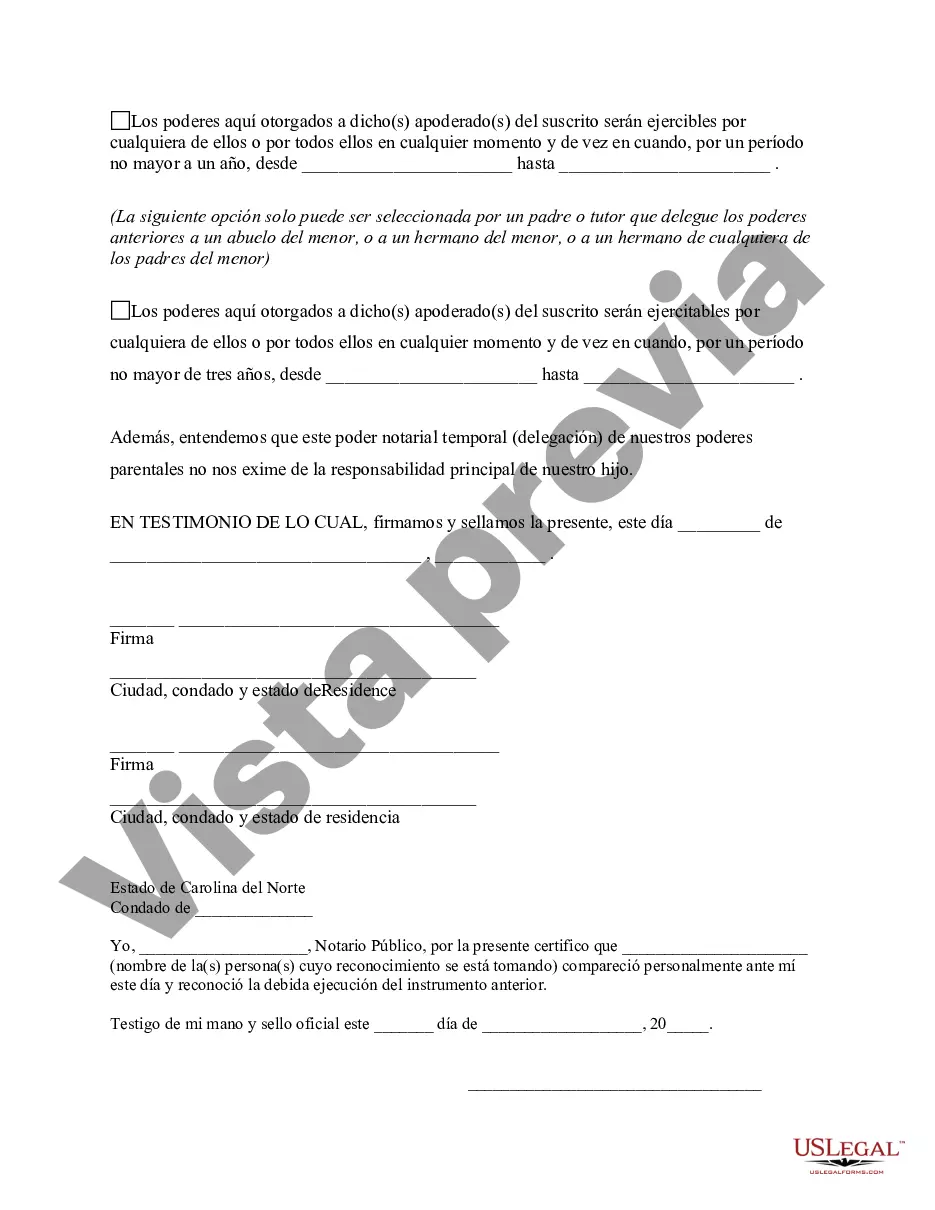 Preview Poder General para el Cuidado y Custodia del Hijo o Hijos