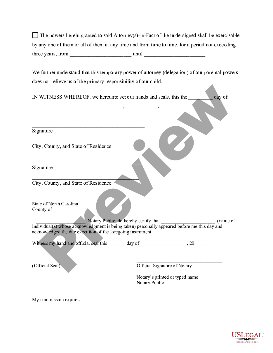 page 3 General Power of Attorney for Care and Custody of Child or Children preview