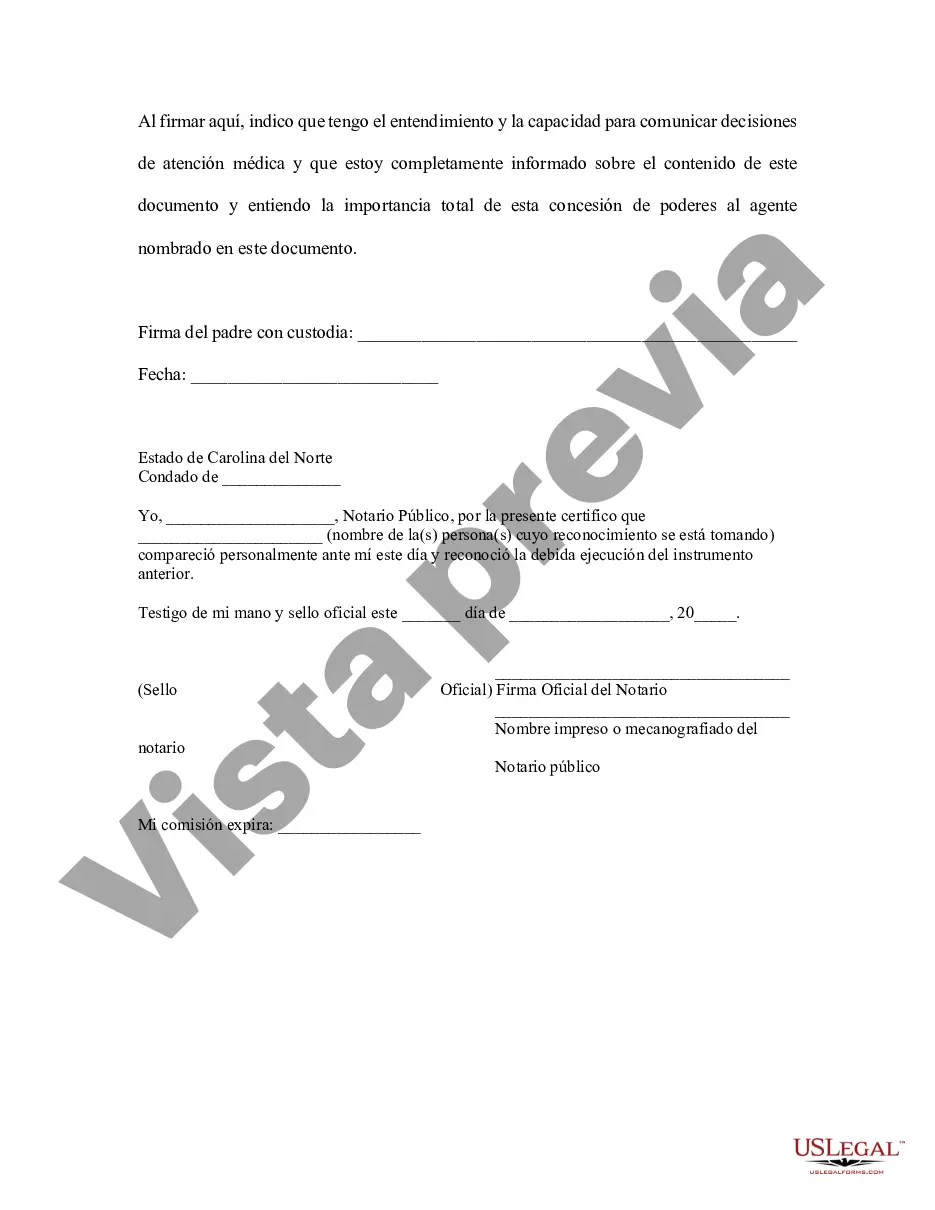 Preview Autorización de Consentimiento para la Atención Médica de un Menor - Formulario Estatutario