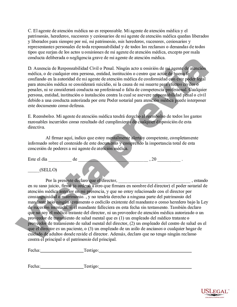 Preview Poder legal para el cuidado de la salud
