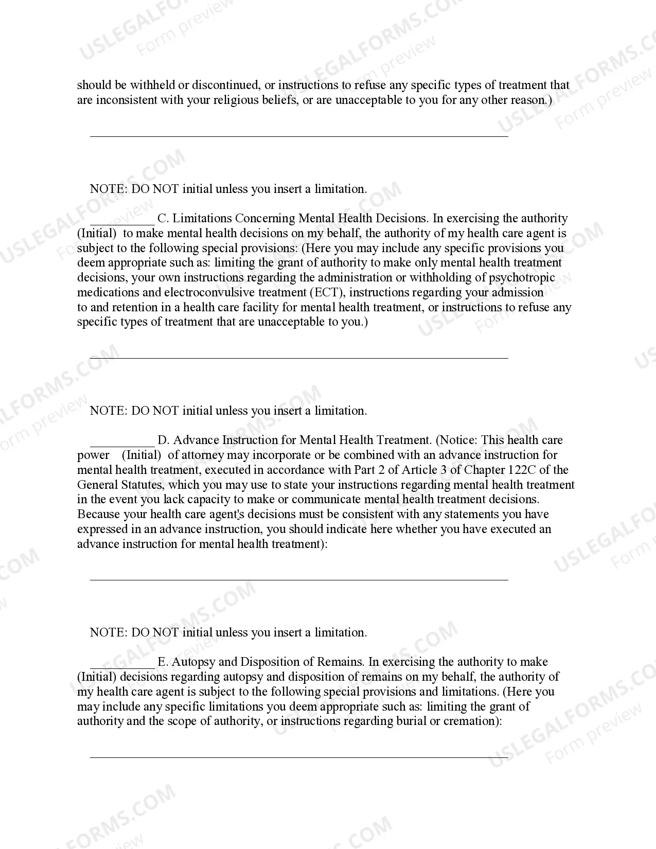 Preview Statutory Power of Attorney for Health Care