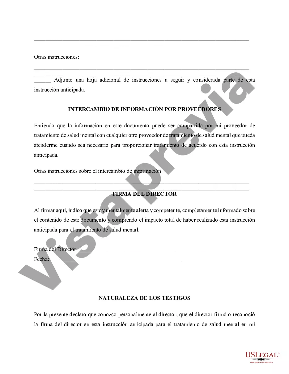 Preview Poder Notarial para Atención de Salud Mental - Formulario Estatutario