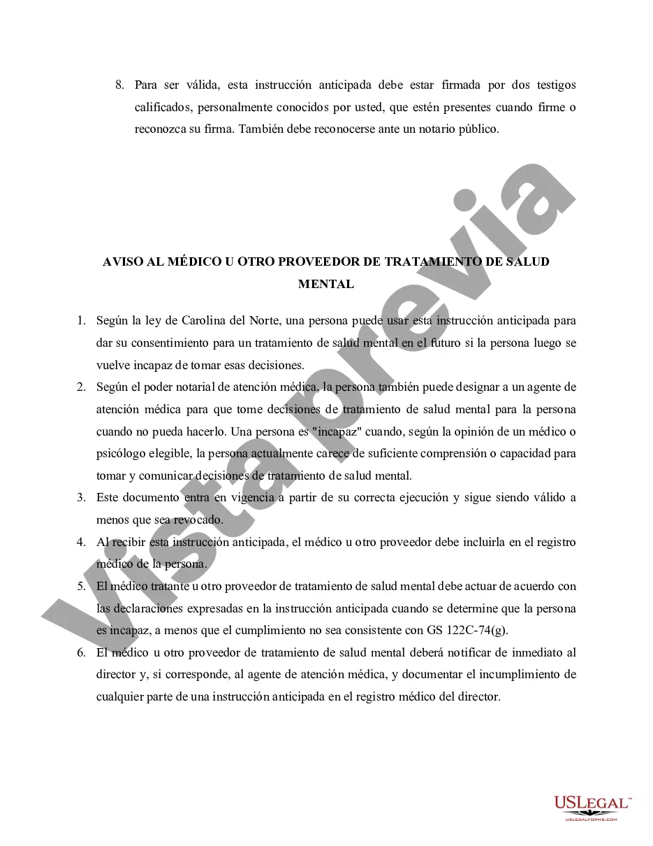 Preview Poder Notarial para Atención de Salud Mental - Formulario Estatutario