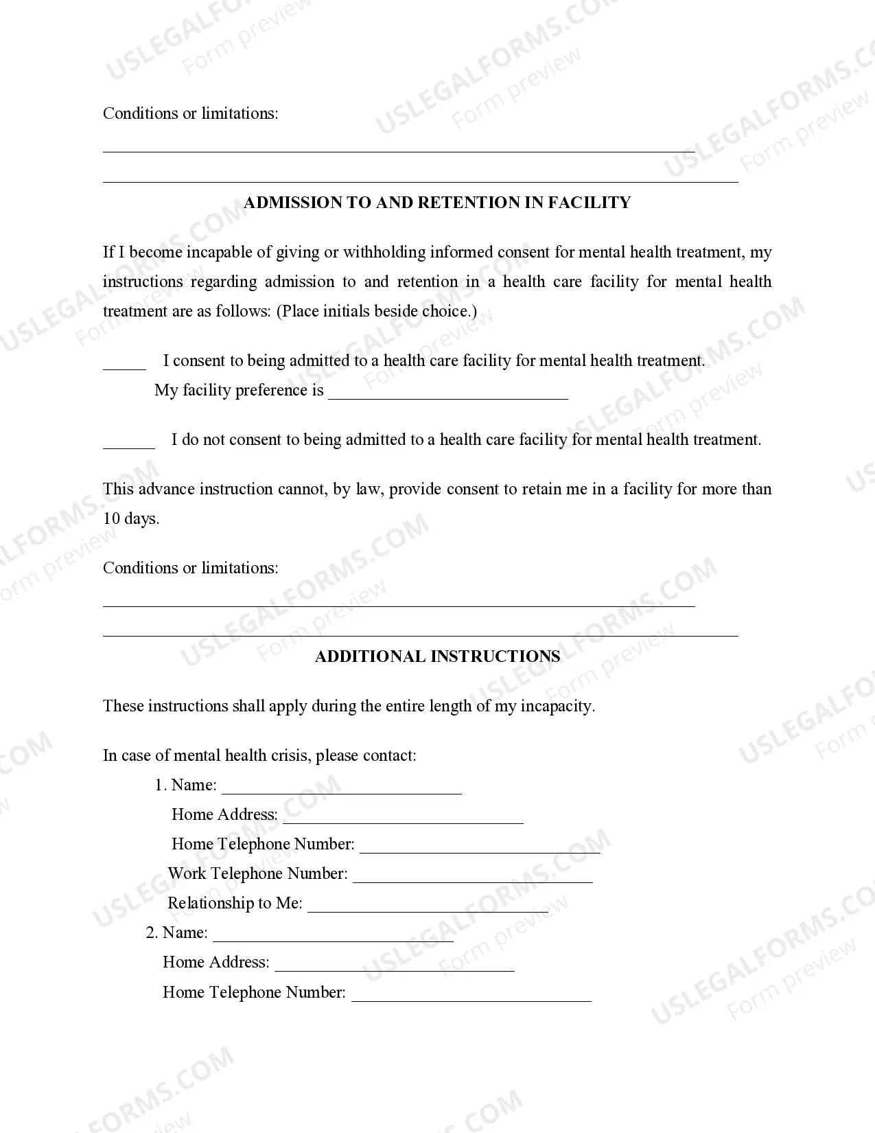 Preview Power of Attorney for Mental Health Care - Statutory Form