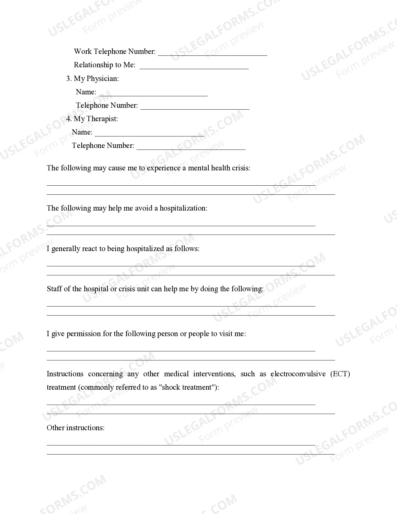 Preview Power of Attorney for Mental Health Care - Statutory Form