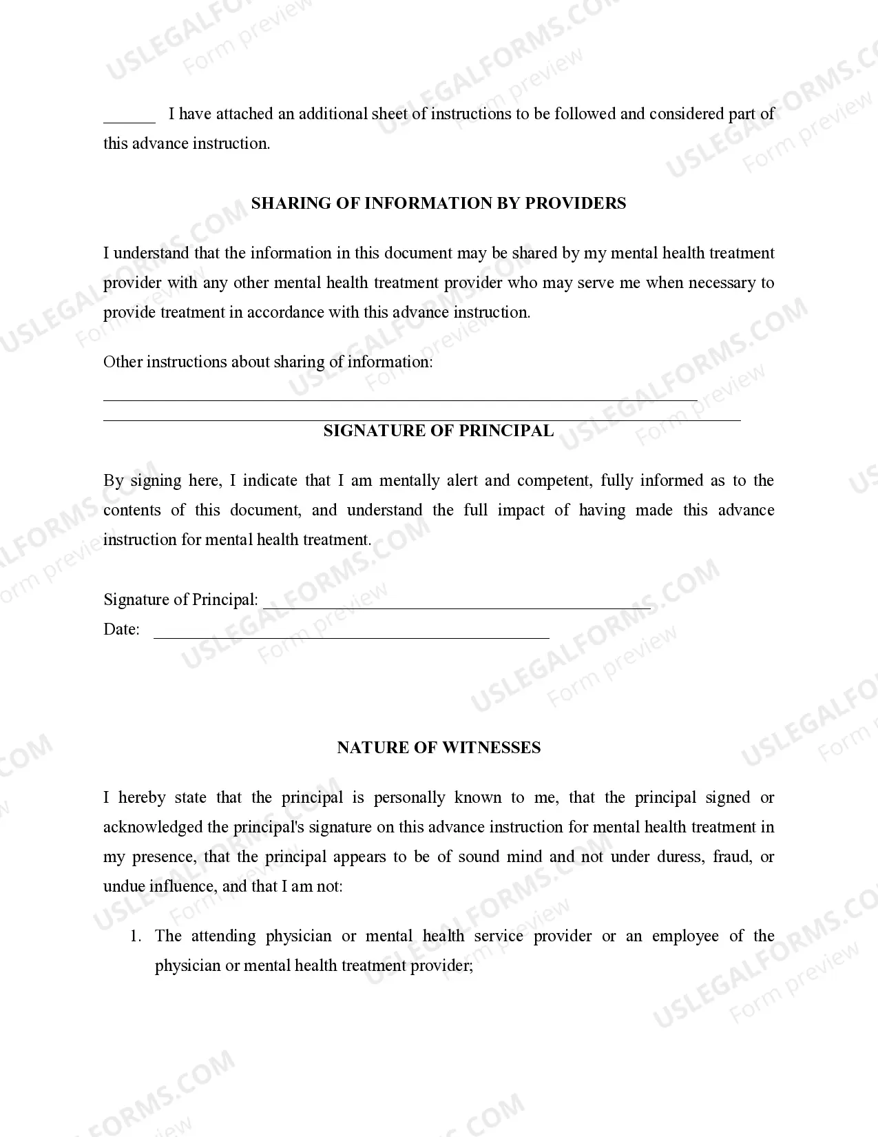 Preview Power of Attorney for Mental Health Care - Statutory Form