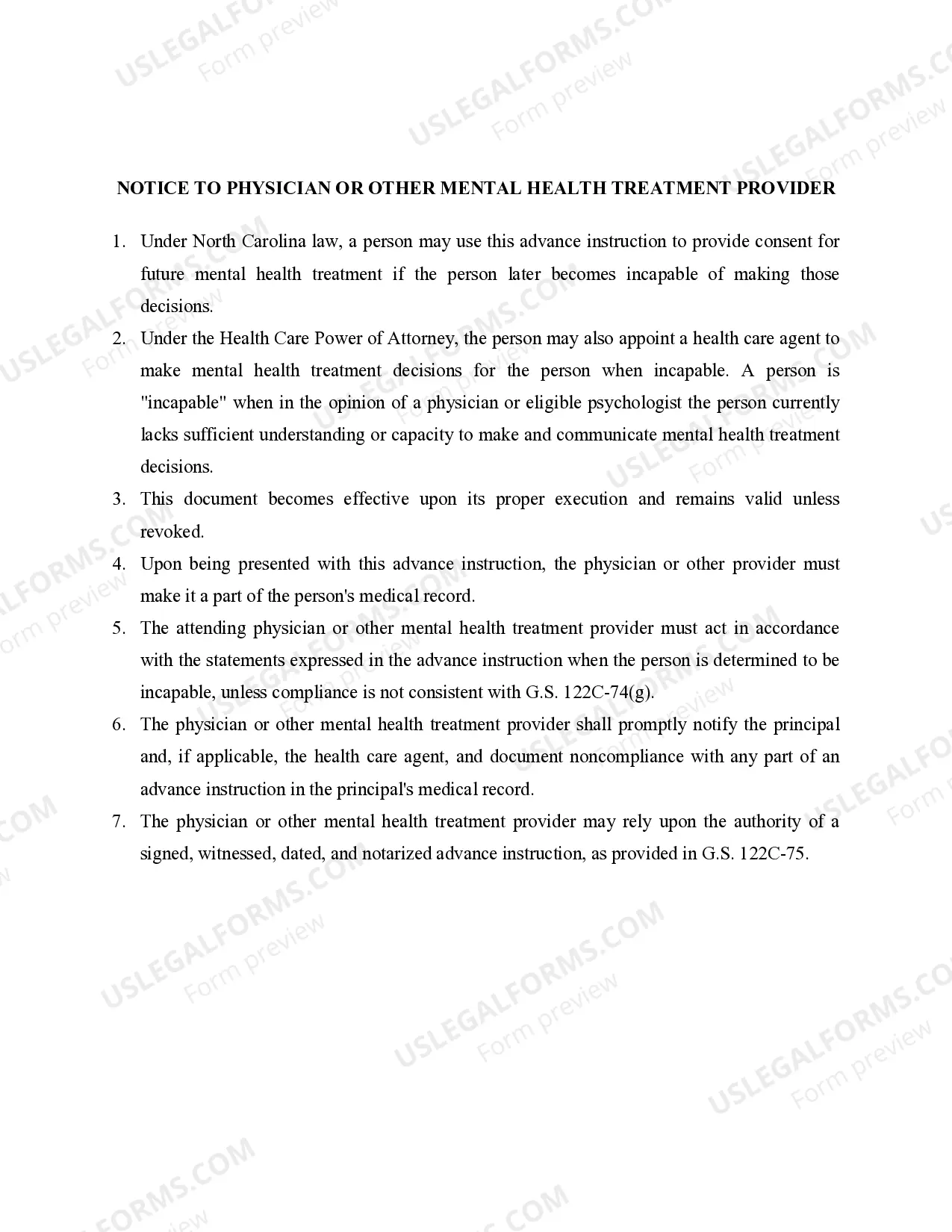 Preview Power of Attorney for Mental Health Care - Statutory Form