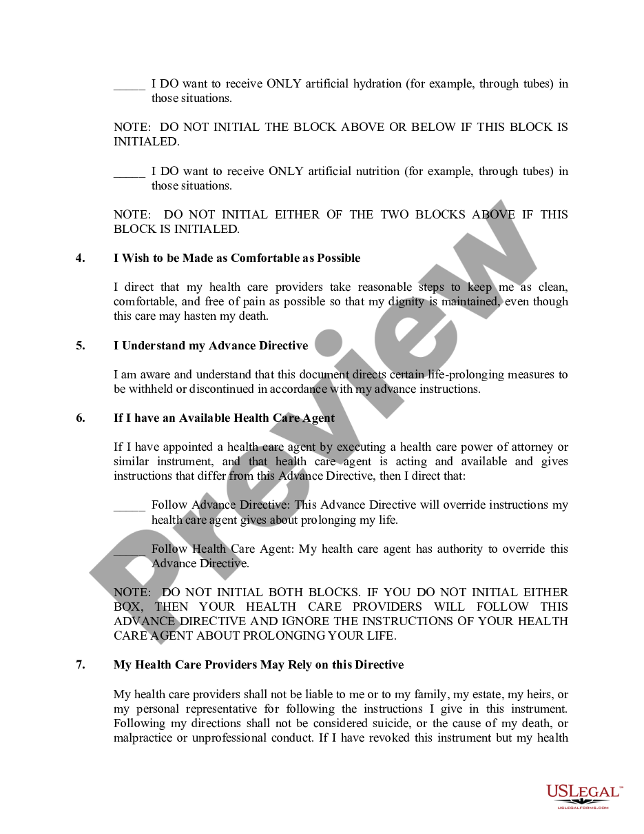 page 2 Statutory Living Will - Advance Directive for a Natural Death preview