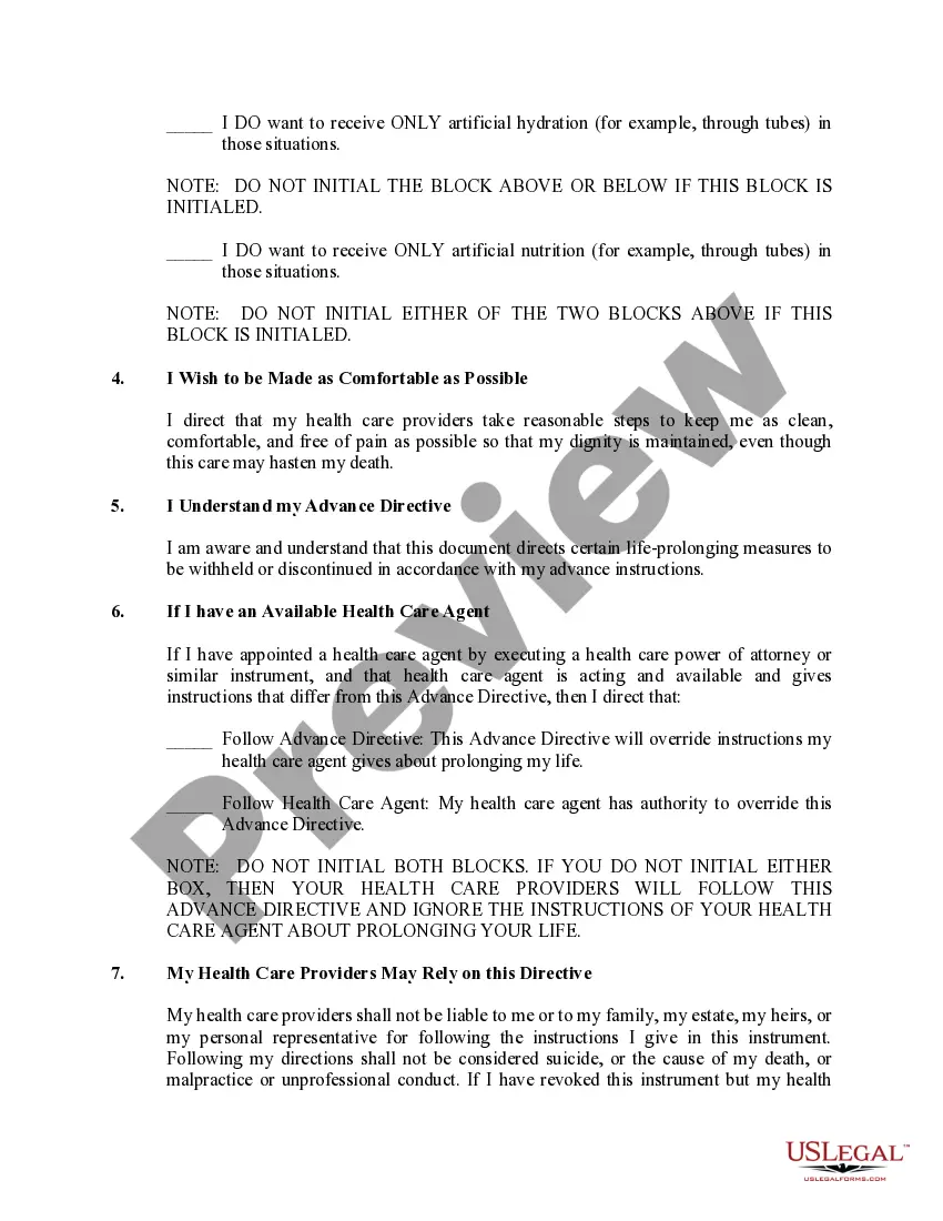 Get Statutory Living Will - Advance Directive for a Natural Death Preview Statutory Living Will - Advance Directive for a Natural Death