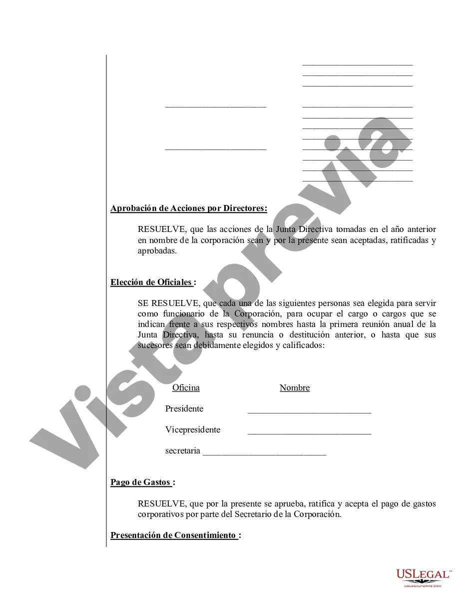 Preview Minutos anuales para una corporación profesional de Carolina del Norte