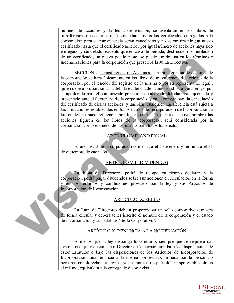 Preview Modelo de estatutos para una corporación profesional de Carolina del Norte