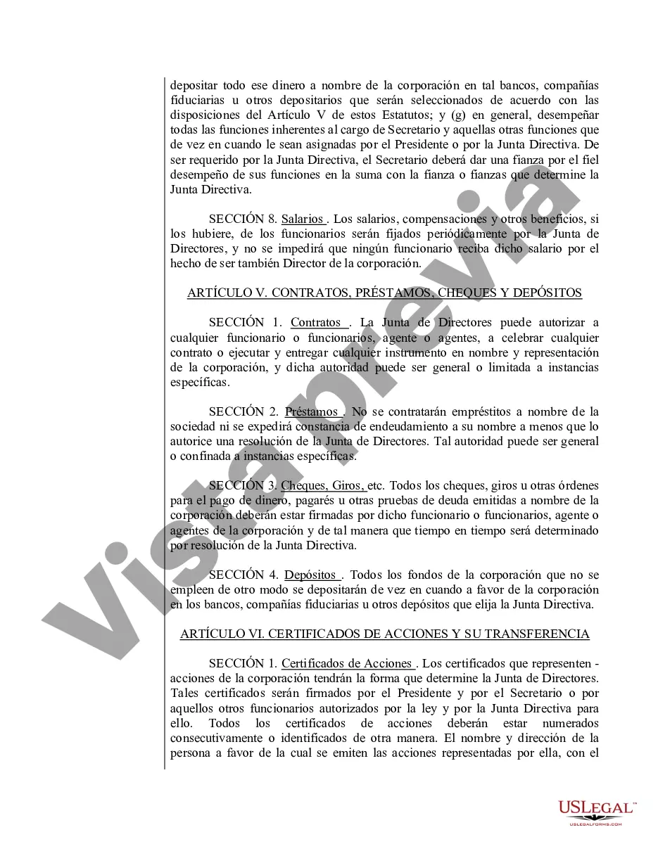 Preview Modelo de estatutos para una corporación profesional de Carolina del Norte