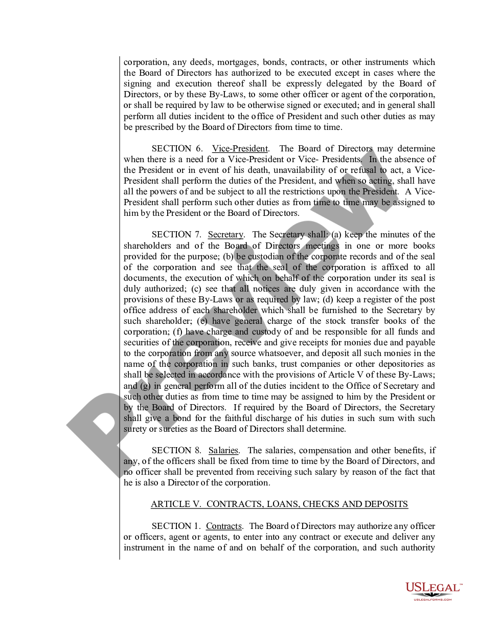 page 7 Sample Bylaws for a North Carolina Professional Corporation preview