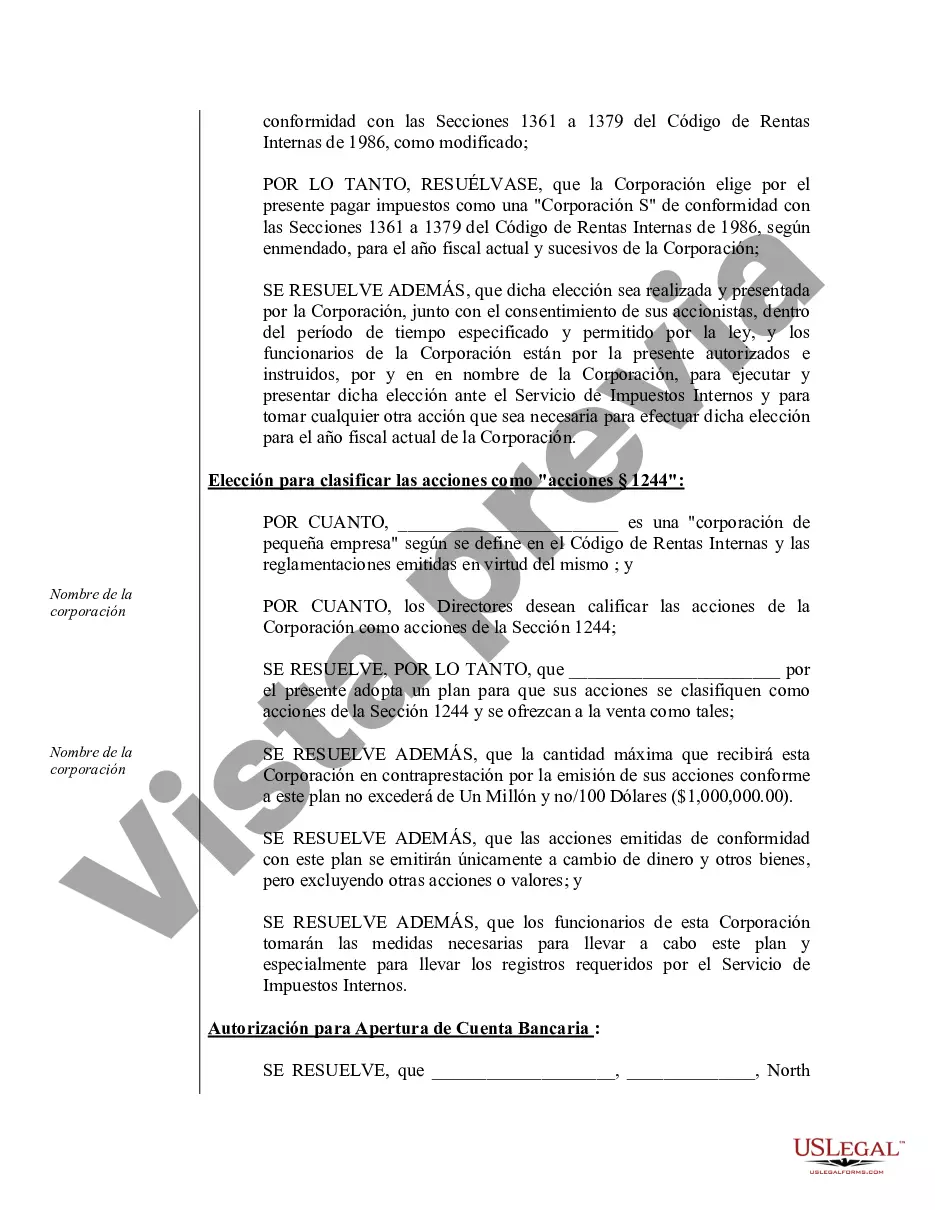 Preview Actas organizativas para una corporación profesional de Carolina del Norte