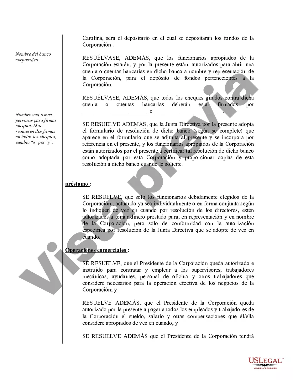 Preview Actas organizativas para una corporación profesional de Carolina del Norte