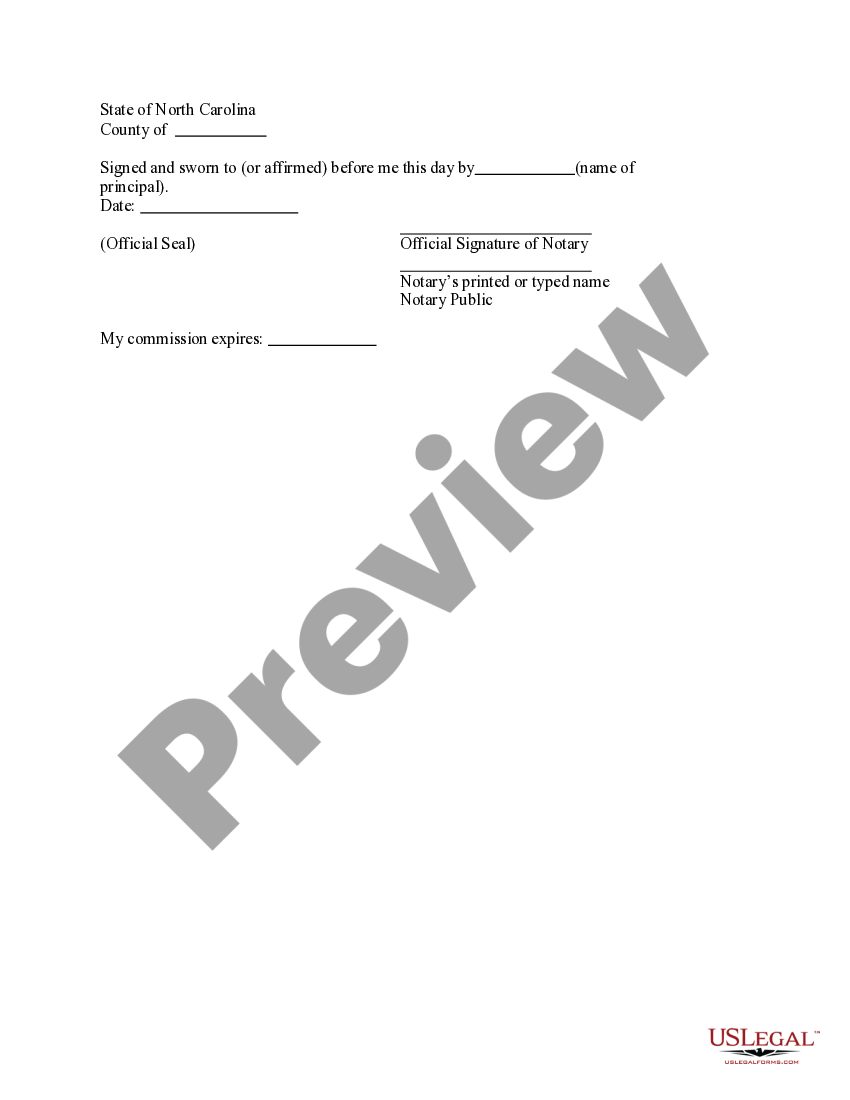 Cary North Carolina Acknowledgment of register of deeds North