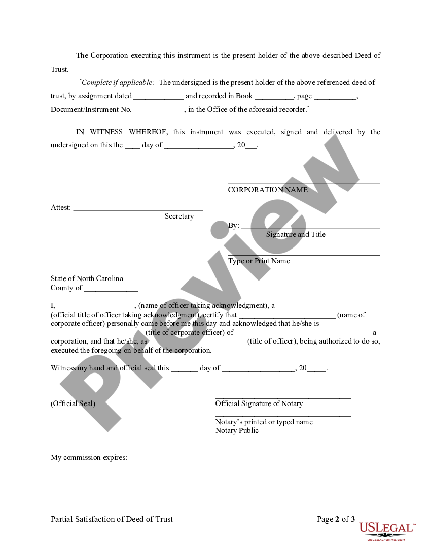 Deed Of Partial Reconveyance Form 