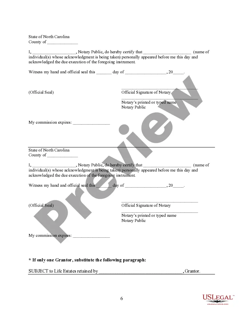 Preview Warranty Deed for Parents to Child with Reservation of Life Estate