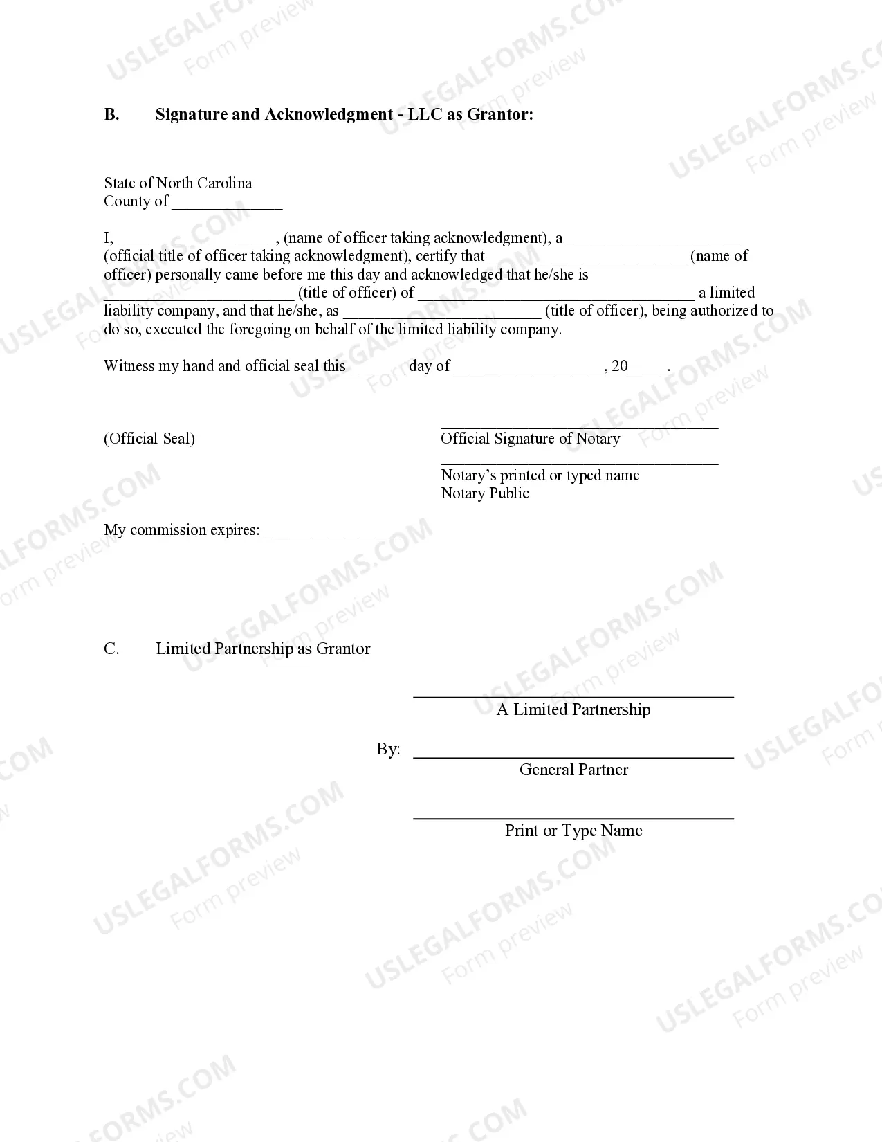 Preview Warranty Deed from Limited Partnership or LLC is the Grantor, or Grantee