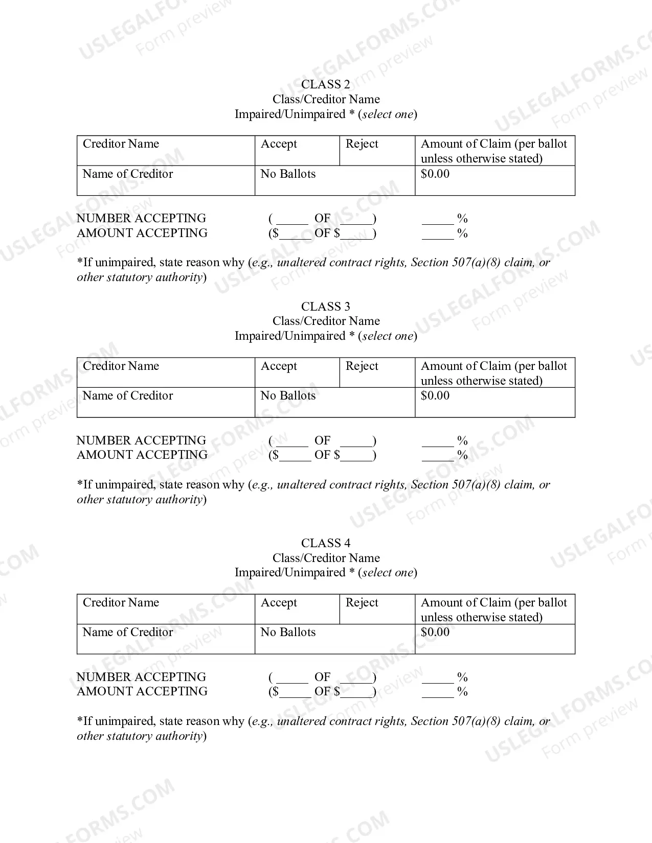 Preview Ballot Report