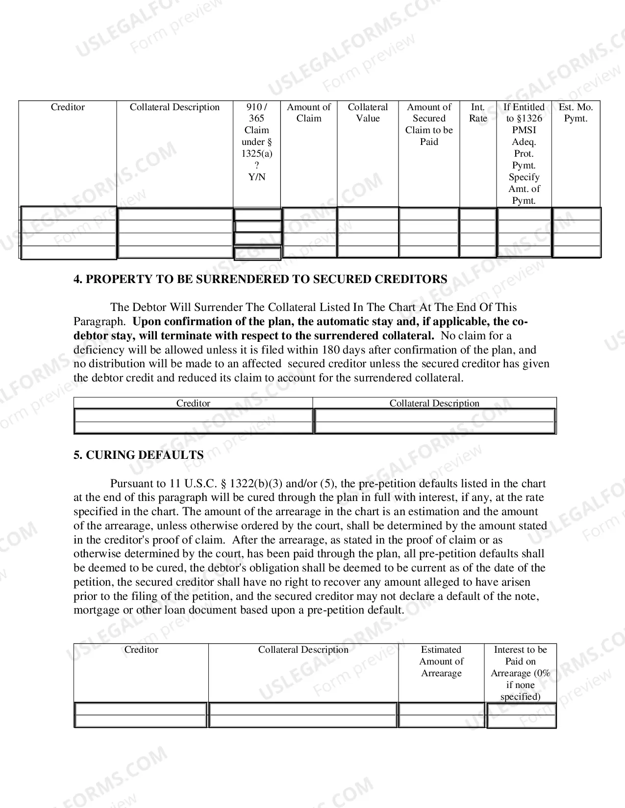 Preview Chapter 13 Plan-cases filed BEFORE 12/1/2017)
