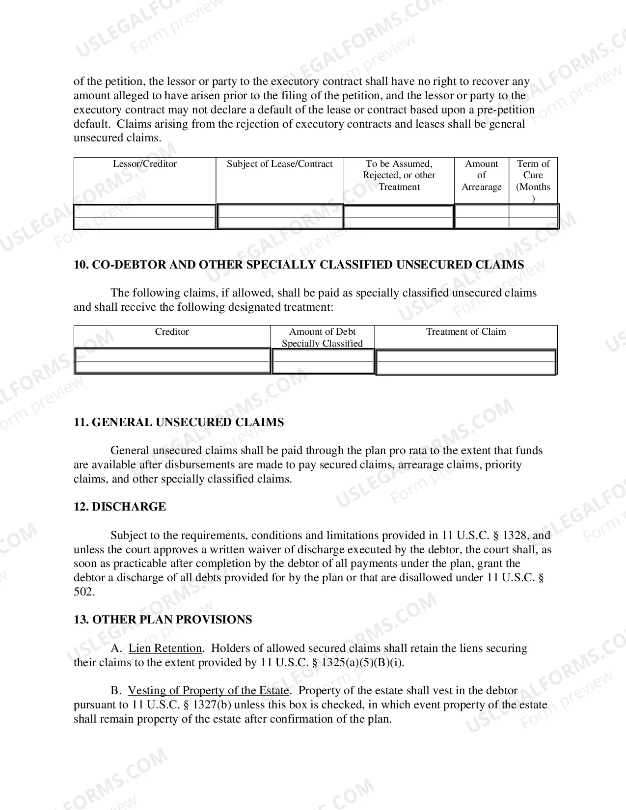 Preview Chapter 13 Plan-cases filed BEFORE 12/1/2017)
