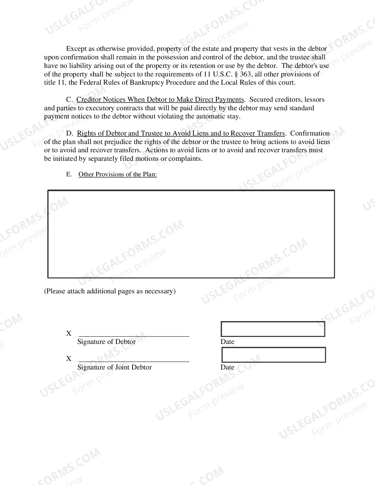 Preview Chapter 13 Plan-cases filed BEFORE 12/1/2017)