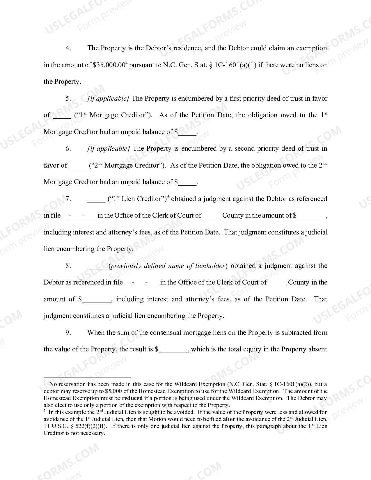 Preview Individual Debtor - Joint Tenancy - Homestead Exemption - Partial Avoidance