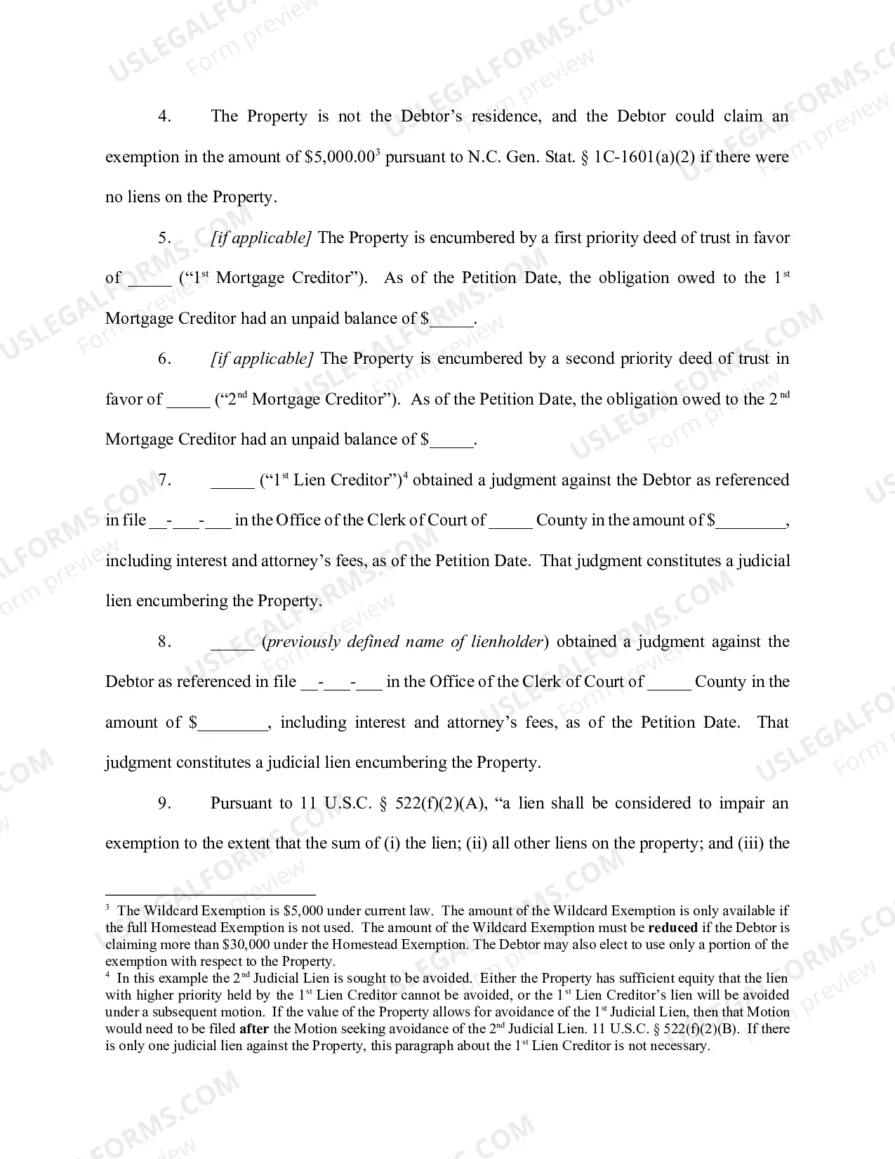 Preview Individual Debtor - Sole Ownership - Wildcard Exemption - Full Avoidance