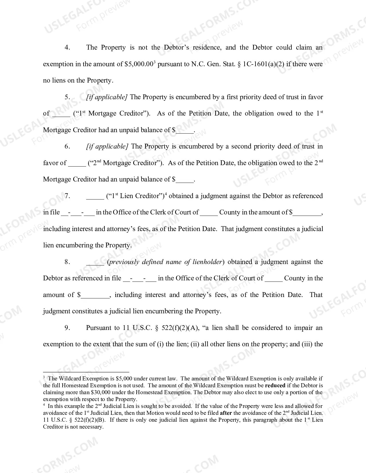 Preview Individual Debtor - Sole Ownership - Wildcard Exemption - Partial Avoidance