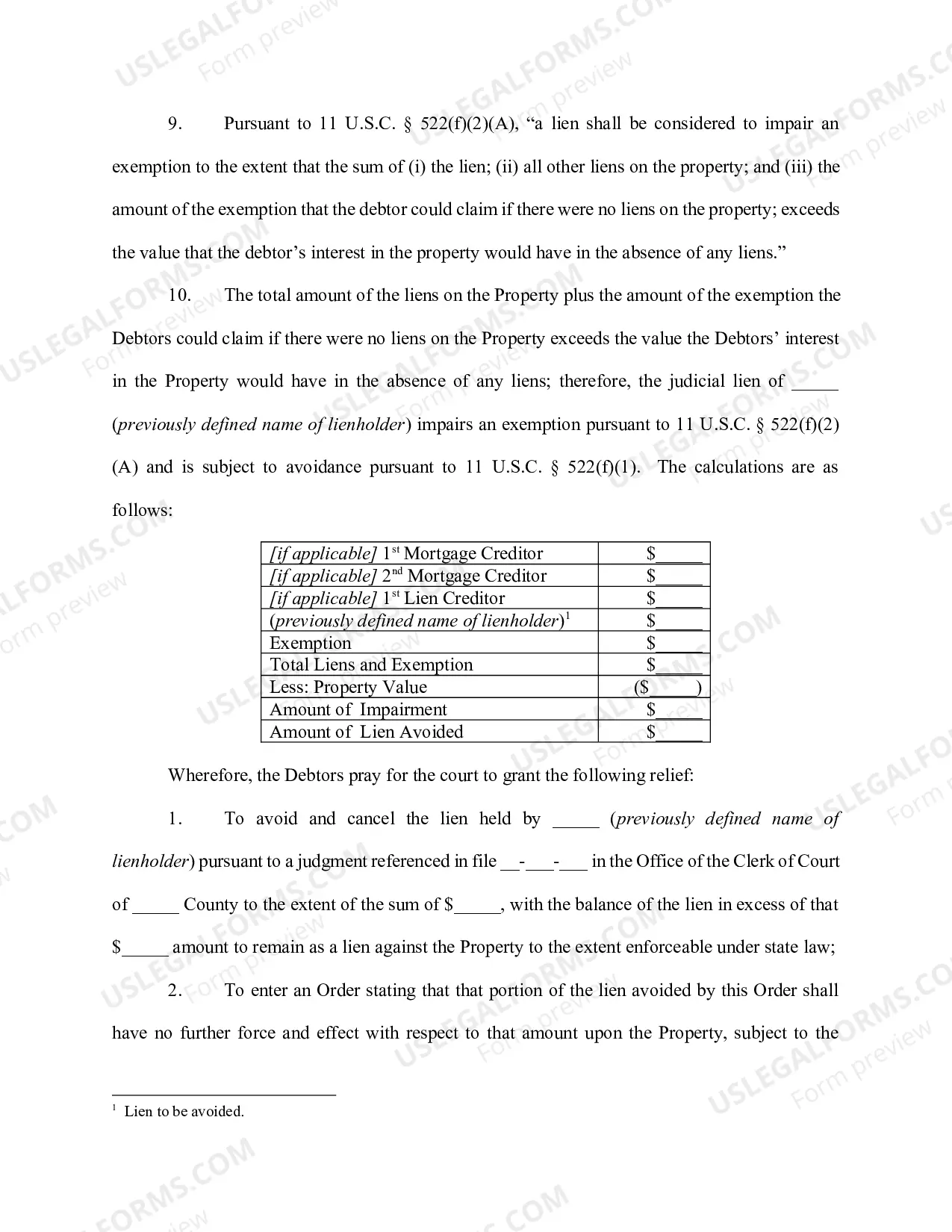 Preview Joint Debtors - Entireties Ownership - Wildcard Exemption - Partial Avoidance