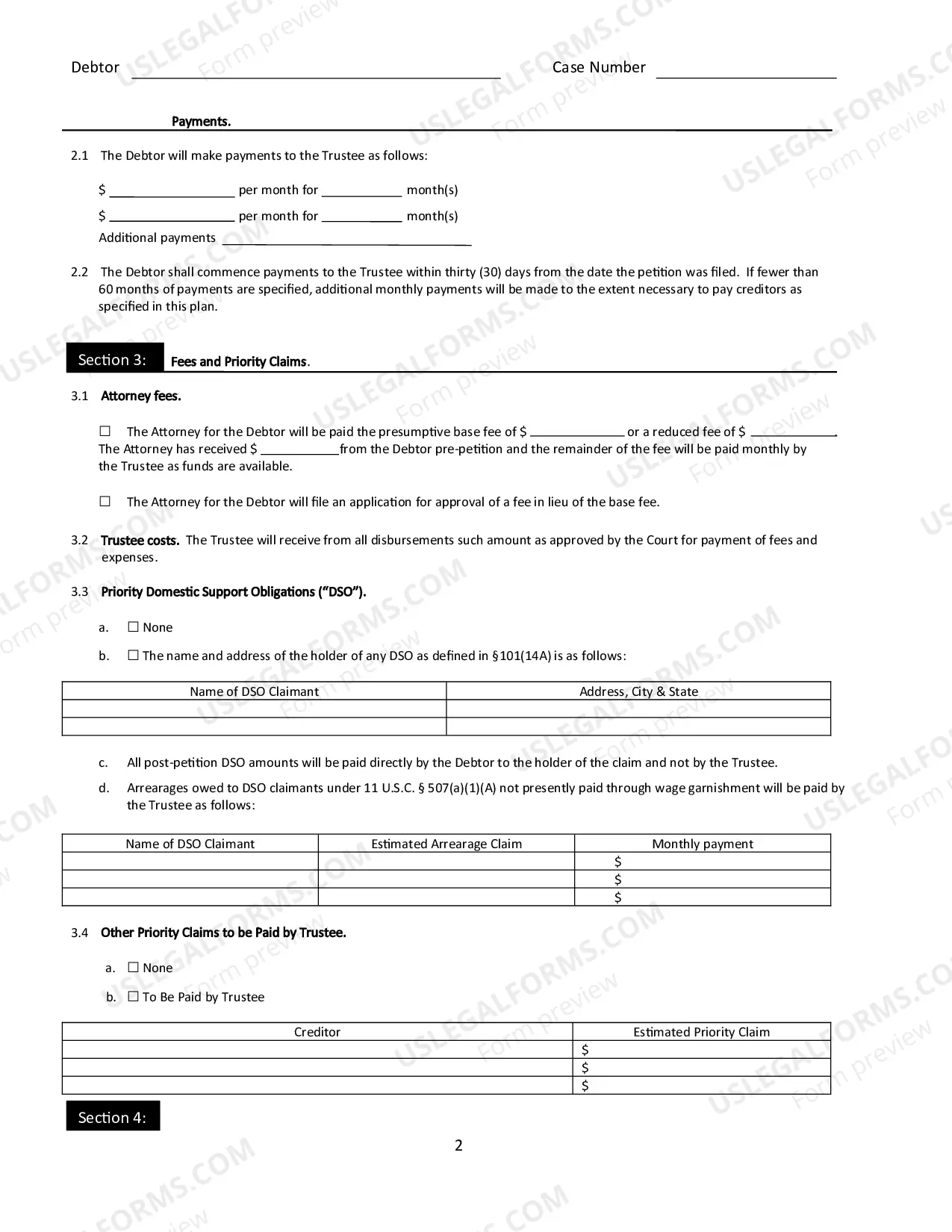 Preview Notice To Creditors and Proposed Plan