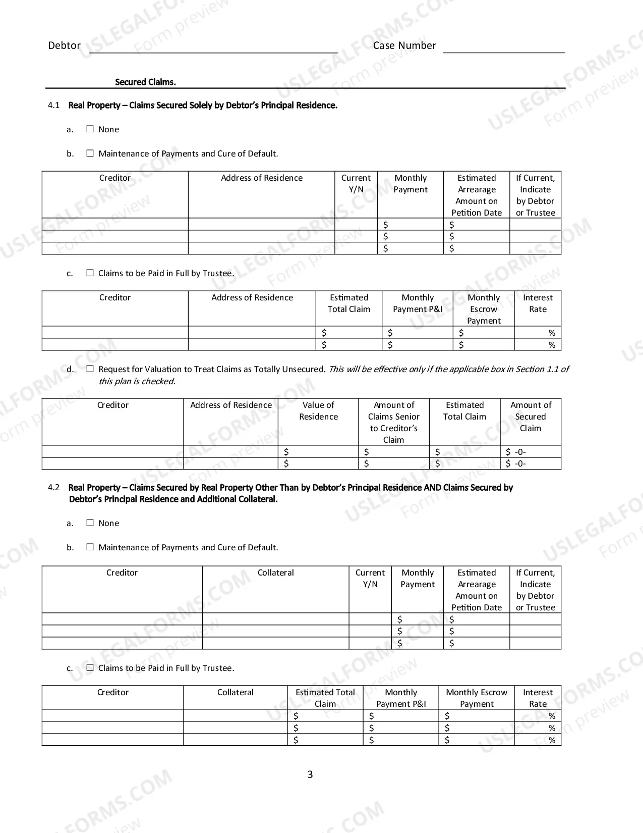 Preview Notice To Creditors and Proposed Plan