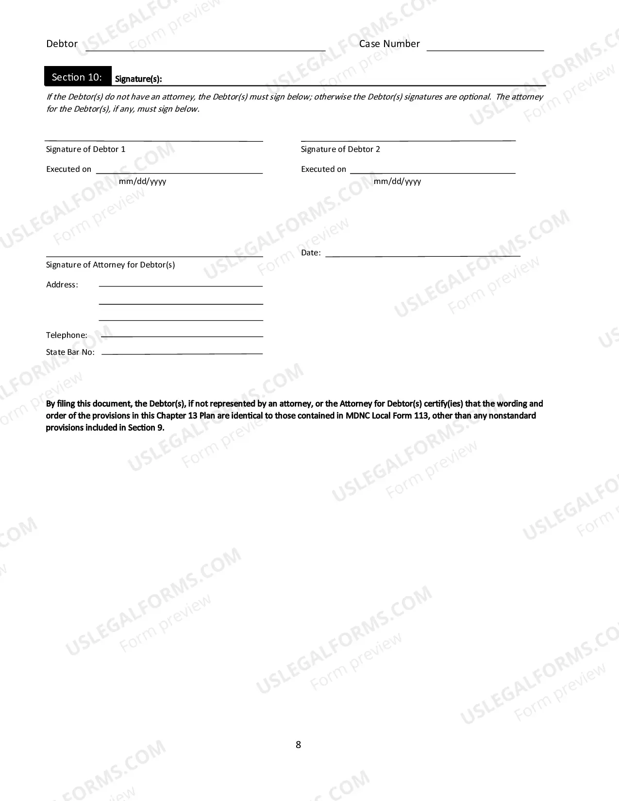 Preview Notice To Creditors and Proposed Plan