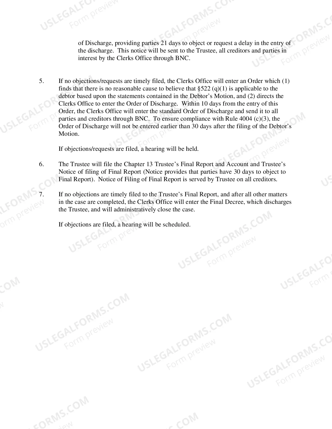 Preview Procedures for Discharge of Debtor with Completed Plans --Revised:11/2016)