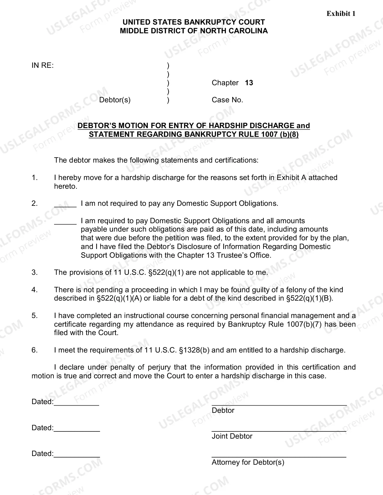 Preview Procedures for Hardship Discharge --Revised:10/2009)