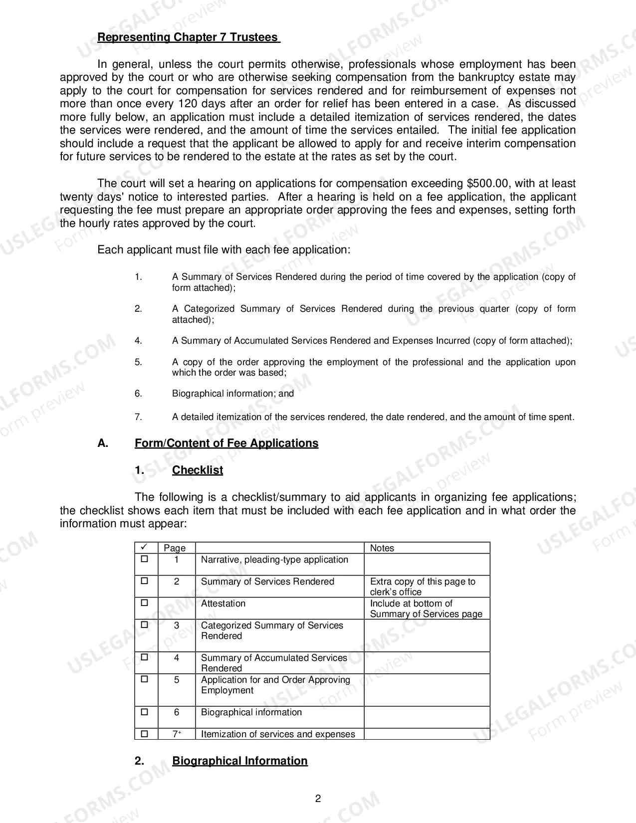 Preview Chapter 7 Fee Application Guidelines --Revised:01/1998)