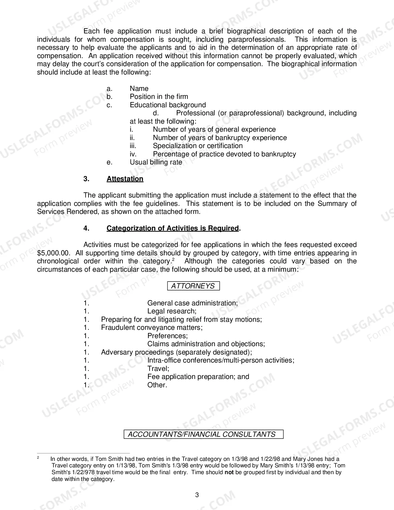 Preview Chapter 7 Fee Application Guidelines --Revised:01/1998)